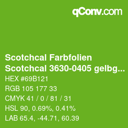 Farbcode: Scotchcal Farbfolien - Scotchcal 3630-0405 gelbgruen | qconv.com