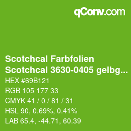 Farbcode: Scotchcal Farbfolien - Scotchcal 3630-0405 gelbgruen | qconv.com