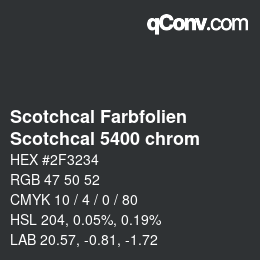 カラーコード: Scotchcal Farbfolien - Scotchcal 5400 chrom | qconv.com