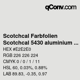 颜色代码: Scotchcal Farbfolien - Scotchcal 5430 aluminium gebuerstet | qconv.com