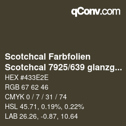 Código de color: Scotchcal Farbfolien - Scotchcal 7925/639 glanzgold | qconv.com