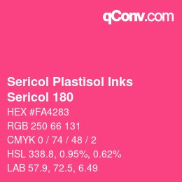 カラーコード: Sericol Plastisol Inks - Sericol 180 | qconv.com
