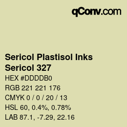 カラーコード: Sericol Plastisol Inks - Sericol 327 | qconv.com