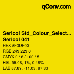 Farbcode: Sericol Std_Colour_Selector - Sericol 041 | qconv.com