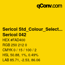 Code couleur: Sericol Std_Colour_Selector - Sericol 042 | qconv.com