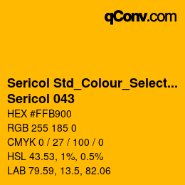 Código de color: Sericol Std_Colour_Selector - Sericol 043 | qconv.com