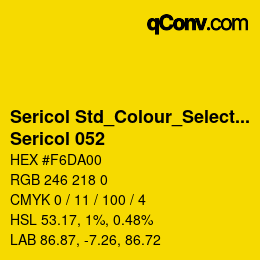 Farbcode: Sericol Std_Colour_Selector - Sericol 052 | qconv.com