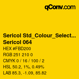 Código de color: Sericol Std_Colour_Selector - Sericol 064 | qconv.com