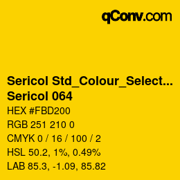 カラーコード: Sericol Std_Colour_Selector - Sericol 064 | qconv.com