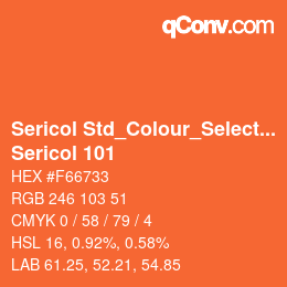 Code couleur: Sericol Std_Colour_Selector - Sericol 101 | qconv.com
