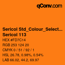 Código de color: Sericol Std_Colour_Selector - Sericol 113 | qconv.com