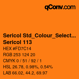 Code couleur: Sericol Std_Colour_Selector - Sericol 113 | qconv.com