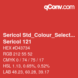 Código de color: Sericol Std_Colour_Selector - Sericol 121 | qconv.com