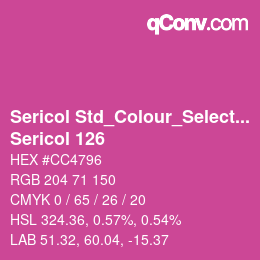 Código de color: Sericol Std_Colour_Selector - Sericol 126 | qconv.com