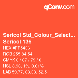 Farbcode: Sericol Std_Colour_Selector - Sericol 136 | qconv.com