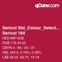 Código de color: Sericol Std_Colour_Selector - Sericol 164 | qconv.com