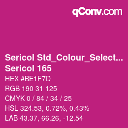 Código de color: Sericol Std_Colour_Selector - Sericol 165 | qconv.com