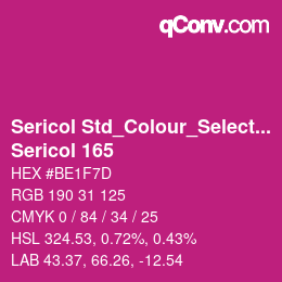 Code couleur: Sericol Std_Colour_Selector - Sericol 165 | qconv.com