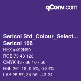 Farbcode: Sericol Std_Colour_Selector - Sericol 166 | qconv.com