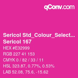 カラーコード: Sericol Std_Colour_Selector - Sericol 167 | qconv.com