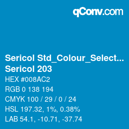 Farbcode: Sericol Std_Colour_Selector - Sericol 203 | qconv.com