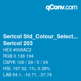 Code couleur: Sericol Std_Colour_Selector - Sericol 203 | qconv.com