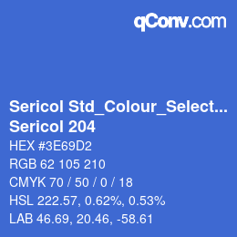 Farbcode: Sericol Std_Colour_Selector - Sericol 204 | qconv.com