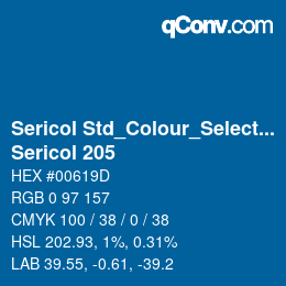 Código de color: Sericol Std_Colour_Selector - Sericol 205 | qconv.com