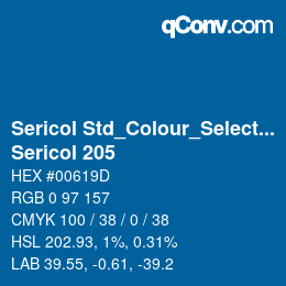 カラーコード: Sericol Std_Colour_Selector - Sericol 205 | qconv.com