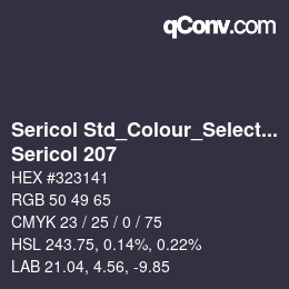 Farbcode: Sericol Std_Colour_Selector - Sericol 207 | qconv.com