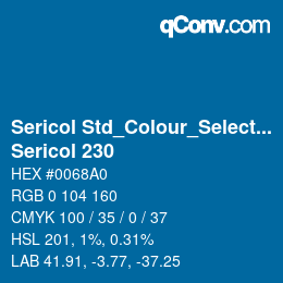 Code couleur: Sericol Std_Colour_Selector - Sericol 230 | qconv.com