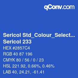 Farbcode: Sericol Std_Colour_Selector - Sericol 233 | qconv.com