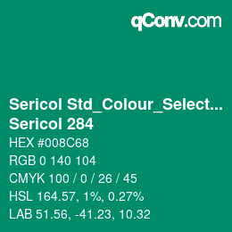 Farbcode: Sericol Std_Colour_Selector - Sericol 284 | qconv.com