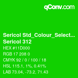 Farbcode: Sericol Std_Colour_Selector - Sericol 312 | qconv.com