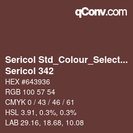Code couleur: Sericol Std_Colour_Selector - Sericol 342 | qconv.com