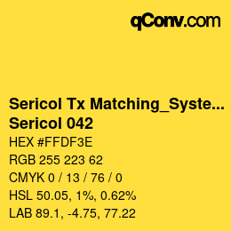 カラーコード: Sericol Tx Matching_System - Sericol 042 | qconv.com