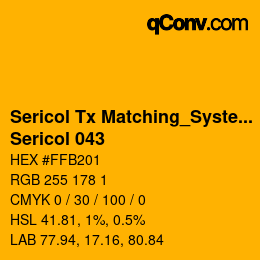 Farbcode: Sericol Tx Matching_System - Sericol 043 | qconv.com