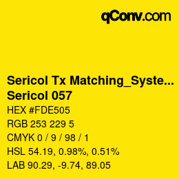 Farbcode: Sericol Tx Matching_System - Sericol 057 | qconv.com