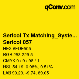 Código de color: Sericol Tx Matching_System - Sericol 057 | qconv.com