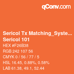 カラーコード: Sericol Tx Matching_System - Sericol 101 | qconv.com