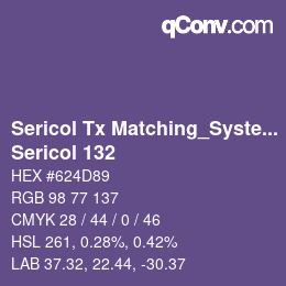 Código de color: Sericol Tx Matching_System - Sericol 132 | qconv.com