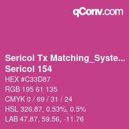 Farbcode: Sericol Tx Matching_System - Sericol 154 | qconv.com