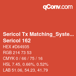 カラーコード: Sericol Tx Matching_System - Sericol 162 | qconv.com