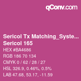 Farbcode: Sericol Tx Matching_System - Sericol 165 | qconv.com