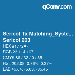 カラーコード: Sericol Tx Matching_System - Sericol 203 | qconv.com