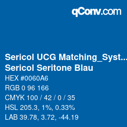 Code couleur: Sericol UCG Matching_System - Sericol Seritone Blau | qconv.com