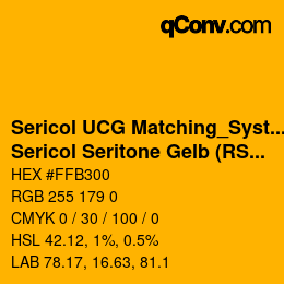 颜色代码: Sericol UCG Matching_System - Sericol Seritone Gelb (RSericol S) | qconv.com