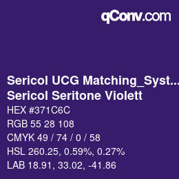 カラーコード: Sericol UCG Matching_System - Sericol Seritone Violett | qconv.com