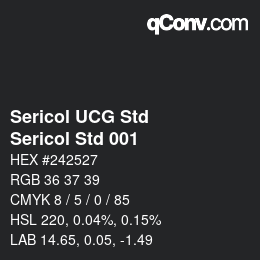 カラーコード: Sericol UCG Std - Sericol Std 001 | qconv.com