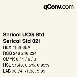 Código de color: Sericol UCG Std - Sericol Std 021 | qconv.com